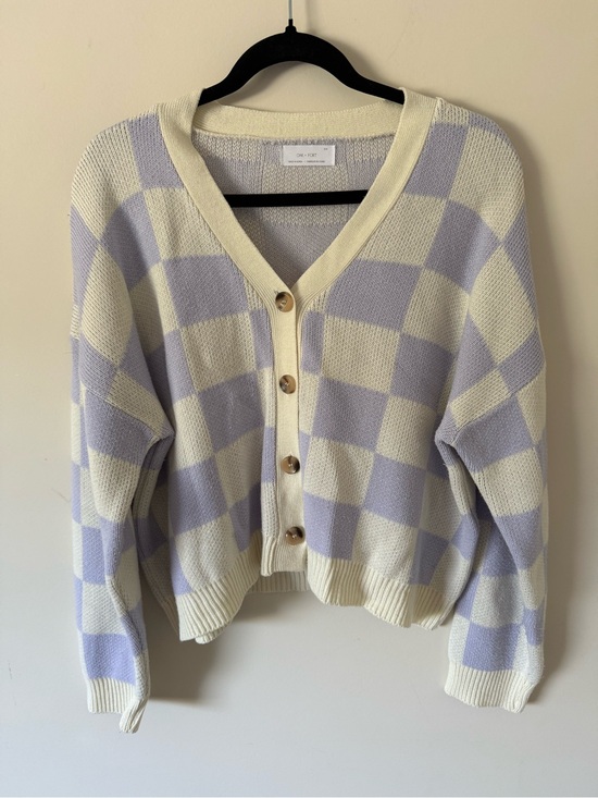 OAK + FORT Sweaters - 313 OAK & FORT CHECKERED CARDIGAN